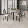 Conjunto de Mesa Tubular 140cm X 75cm Tampo em Granito Topázio com 6 Cadeiras Iris B - 1
