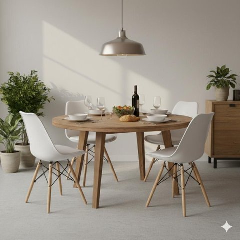 Kit 4 Cadeiras Saarinen Dsw Estofada Base Madeira Sala Cozinha Jantar La Mobilia