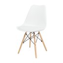Ver imagem 3 de Kit 4 Cadeiras Saarinen Dsw Estofada Base Madeira Sala Cozinha Jantar La Mobilia