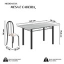 Ver imagem 4 de Conjunto de Mesa Tubular 140cm x75 cm Tampo em Granito Topázio com 6 Cadeiras Iris Preto/Arabesco