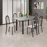 Conjunto de Mesa Tubular 140cm X75 Cm Tampo em Granito Topázio com 6 Cadeiras Iris - 1