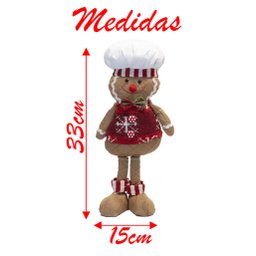 Decoração Natalina Dupla Bonecos Natal Biscoito Ginger 30cm - 7