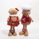 Ver imagem 3 de Decoração Natalina Dupla Bonecos Natal Biscoito Ginger 30cm