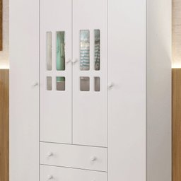 Conjunto de Quarto Infantil 1 Cômoda 4 Gavetas 1 Guarda-roupa de Bebê 4 Portas e 2 Gavetas Ariel - 16
