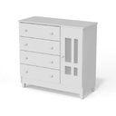 Ver mais imagens de Conjunto de Quarto Infantil 1 Cômoda 4 Gavetas 1 Guarda-Roupa de Bebê 4 Portas e 2 Gavetas Ariel Branco
