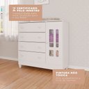 Ver imagem 6 de Conjunto de Quarto Infantil 1 Cômoda 4 Gavetas 1 Guarda-Roupa de Bebê 4 Portas e 2 Gavetas Ariel Branco