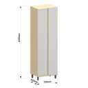 Ver imagem 3 de Paneleiro Armário para Cozinha 2 Portas 4 Prateleiras Aurora Cinza Cristal