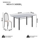 Ver imagem 3 de Conjunto de Mesa Tubular 140cm x 75cm Tampo em Granito Ocre com 6 Cadeiras Iris B Prata/Arabesco