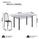 Ver imagem 3 de Conjunto de Mesa Tubular 140cm x 75cm Tampo em Granito Ocre com 6 Cadeiras Iris B Prata/Preto