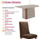 Ver imagem 7 de Mesa de Jantar Isadora 120 cm Tampo MDF Vidro Canto Copo com 4 Cadeiras Carolina Moderna Mobília