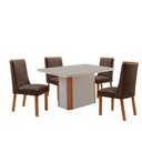 Ver imagem 2 de Mesa de Jantar Isadora 120 cm Tampo MDF Vidro Canto Copo com 4 Cadeiras Carolina Moderna Mobília