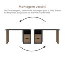 Ver mais imagens de Mesa Escrivaninha para Home Office e Estudos Florence 2 Gavetas 142,2cm Nogal e Preto Marrom Artany