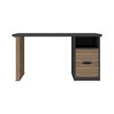Ver imagem 5 de Mesa Escrivaninha para Home Office e Estudos Florence 2 Gavetas 142,2cm Nogal E Preto