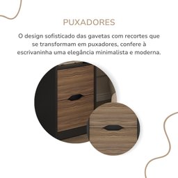 Mesa Escrivaninha para Home Office e Estudos 2 Gavetas Florence - 8