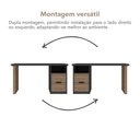 Ver mais imagens de Mesa Escrivaninha para Home Office e Estudos Florence 2 Gavetas 142,2cm Nogal e Preto Marrom Artany