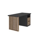 Ver imagem 4 de Mesa Escrivaninha para Home Office e Estudos Florence 2 Gavetas 142,2cm Nogal E Preto
