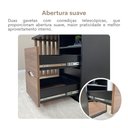 Ver imagem 6 de Mesa Escrivaninha para Home Office e Estudos Florence 2 Gavetas 142,2cm Nogal e Preto Marrom Artany