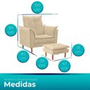 Ver imagem 5 de Poltrona Amamentar Ergonômica com Puff em Suede - Meu Estofado:bege Conce