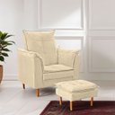 Ver imagem 2 de Poltrona Amamentar Ergonômica com Puff em Suede - Meu Estofado:bege Conce