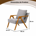 Ver imagem 3 de Conjunto 2 Poltronas Decorativa Mona Luxo Sala de Estar e Decoração:cinza