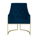 Ver imagem 2 de Poltona Vick Base Metálica Dourada Suede Azul Marinho - Vallisa Decor