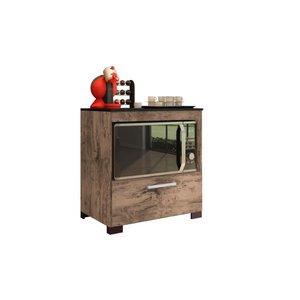 Balcão para Cooktop e Forno Elétrico 4 Bocas 1 Porta Albânia - Castanho