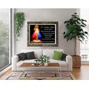 Ver imagem 2 de Quadro Jesus Misericordioso com Oração Moldura Luxo 55 cm x 45 cm