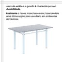 Ver mais imagens de Conjunto de Mesa Tubular 140cm x 75cm Tampo em Granito Ocre com 6 Cadeiras Iris B Branco/Preto