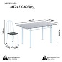 Ver imagem 3 de Conjunto de Mesa Tubular 140cm x 75cm Tampo em Granito Ocre com 6 Cadeiras Iris B Branco/Preto