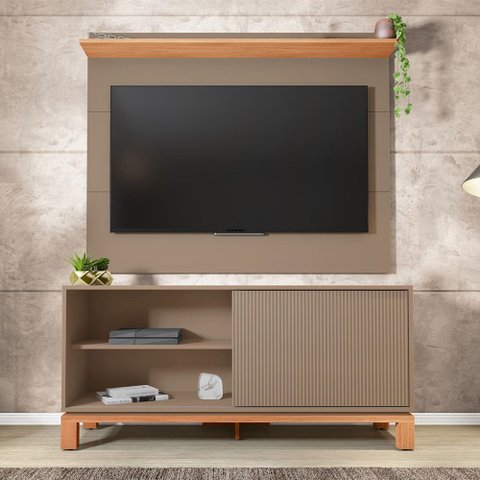 Painel Tv 45 Pol 136cm com Rack Bancada para Sala Visari C01 - D’Rossi