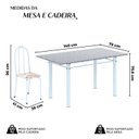 Ver imagem 3 de Conjunto de Mesa Tubular 140cm x 75cm Tampo em Granito Ocre com 6 Cadeiras Iris B Branco/Bege