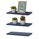 Ver imagem 1 de Kit 3 Prateleiras 50 X 20cm Azul Suporte Invisível