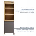 Ver mais imagens de Paneleiro Torre Angular 1 Porta 1 Gaveta 65cm 100% MDF Realeza Premium Cinza/Carvalho/Titânio
