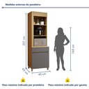 Ver imagem 3 de Paneleiro Torre Angular 1 Porta 1 Gaveta 65cm 100% MDF Realeza Premium Cinza/Carvalho/Titânio