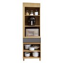 Ver imagem 4 de Paneleiro Torre Angular 1 Porta 1 Gaveta 65cm 100% MDF Realeza Premium Cinza/Carvalho/Titânio