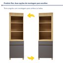 Ver imagem 5 de Paneleiro Torre Angular 1 Porta 1 Gaveta 65cm 100% MDF Realeza Premium Cinza/Carvalho/Titânio