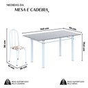 Ver imagem 3 de Conjunto de Mesa Tubular 140cm x 75cm Tampo em Granito Ocre com 6 Cadeiras Iris B Branco/Arabesco