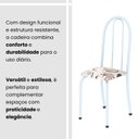 Ver imagem 7 de Conjunto de Mesa Tubular 140cm x 75cm Tampo em Granito Ocre com 6 Cadeiras Iris B Branco/Arabesco