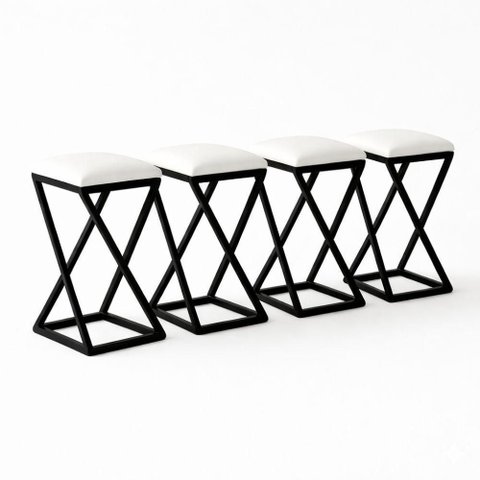 Kit 4 Banqueta Alta 80 Cm Cozinha Bar Balcão Bistrô Corino Branco