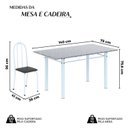 Ver imagem 3 de Conjunto de Mesa Tubular 140cm x 75cm Tampo em Granito Ocre com 6 Cadeiras Iris B Branco/Preto