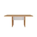 Ver imagem 3 de Mesa de Reunião 6 Lugares com Caixa de Tomada Tampo em Tamburato Marrom/Freijó/Branco Artany