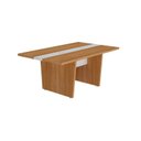 Ver imagem 6 de Mesa de Reunião 6 Lugares com Caixa de Tomada Tampo em Tamburato Marrom/Freijó/Branco Artany