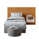 Ver imagem 2 de Cabeceira Ripada Solteiro com 1 Mesas de Cabeceira Curva Buriti