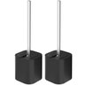 Conjunto 2 Escovas Sanitárias com Suportes para Banheiro Lavabo Polipropileno Dual ou Preto - 1