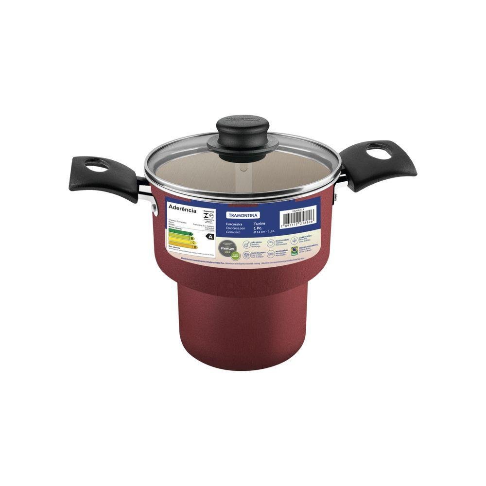 Cuscuzeira de Aluminio com Revestimento Interno de Antiaderente 14cm - 7