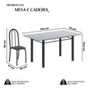 Ver imagem 3 de Conjunto de Mesa Tubular 140cm x 75cm Tampo em Granito Ocre com 6 Cadeiras Iris B Preto