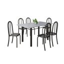 Ver imagem 2 de Conjunto de Mesa Tubular 140cm x 75cm Tampo em Granito Ocre com 6 Cadeiras Iris B Preto