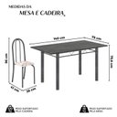 Ver imagem 3 de Conjunto de Mesa Tubular 140cm x 75cm Tampo em Ardósia Indiano com 6 Cadeiras Iris B Prata/Bege
