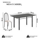 Ver imagem 3 de Conjunto de Mesa Tubular 140cm x 75cm Tampo em Ardósia Indiano com 6 Cadeiras Iris B Prata/Arabesco