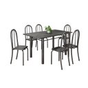 Ver imagem 2 de Conjunto de Mesa Tubular 140cm x 75cm Tampo em Ardósia Indiano com 6 Cadeiras Iris B Prata/Preto